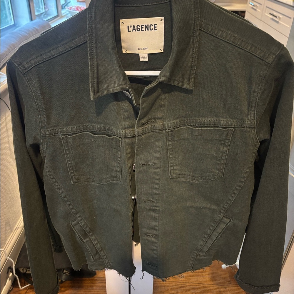 L'AGENCE Women's Olive Green Denim Jacket